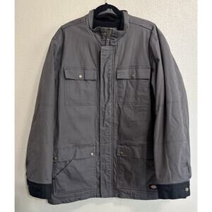 Dickies FLEX Jacket Mens XL Canvas Full Zip Lined Sanded Duck Coat Chore Utility